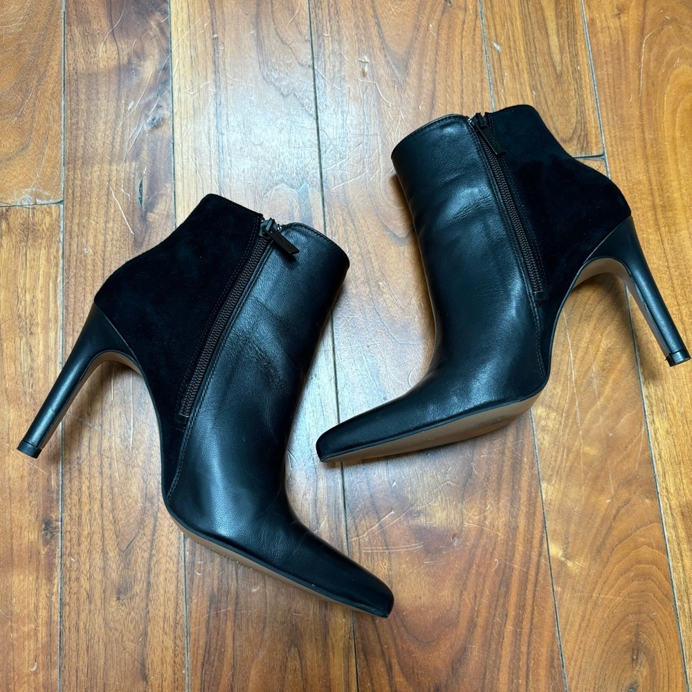 Saint + Sofia Tamara Heeled Ankle Boot in Black Leather 6 - Picture 6 of 13